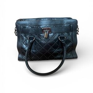 Michael Kors Black Quilted Leather Satchel Top Handle Crossbody Bag
